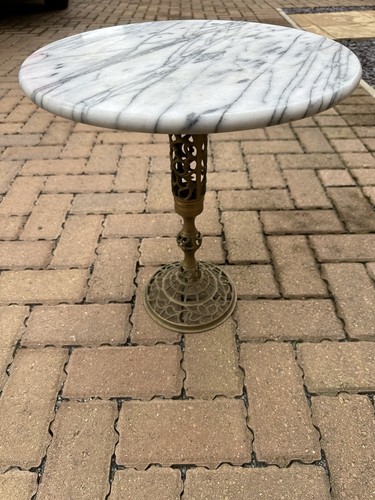 Antique brass base and marble - antique,
