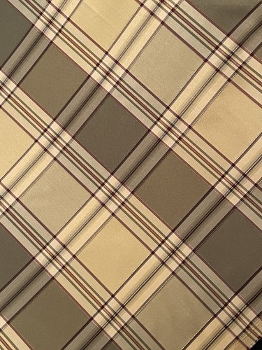 Plaid faux silk burgundy - silk, &