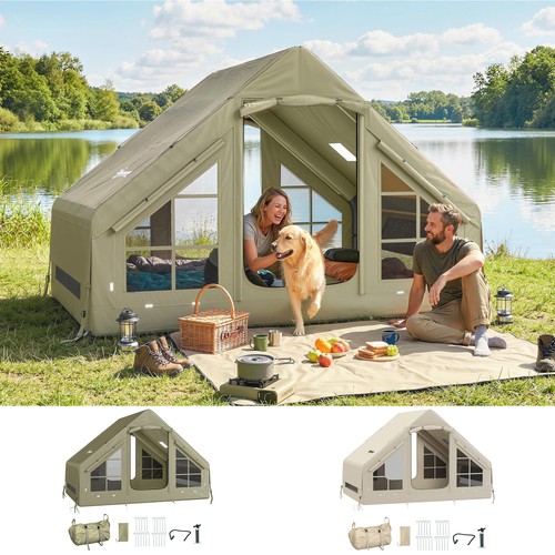 Inflatable camping tent - inflatable, with