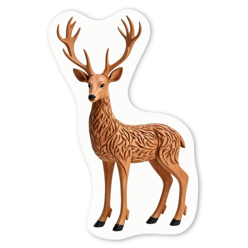 Carved stag decal stickers - 'carved,