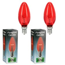 2 x 40W Small Edison Screw Red