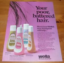 1971 VINTAGE ORIGINAL LARGE PRINT AD WELLA SHAMPOO
