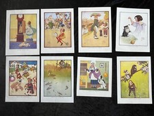 LAWSON WOOD-8 Vintage Book Plates-Nursery Rhyme Prints-Unframed Children’s Art