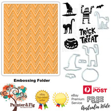 Tim Holtz Halloween Stamps, Dies with Zig Zag Embossing Folder, Trick or Treat