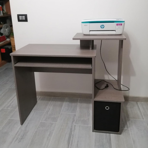 Grey computer desk shelves - grey,