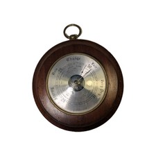 Wooden And Brass Barometer Untested Wall Mounted