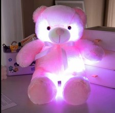 Colorful Glowing Bear Plush Toy Luminous Creative Light up LED Teddy Bear  