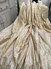 Pure Silk Curtains, Cream, Interlined 118"W x 84 " L (Lot 1)