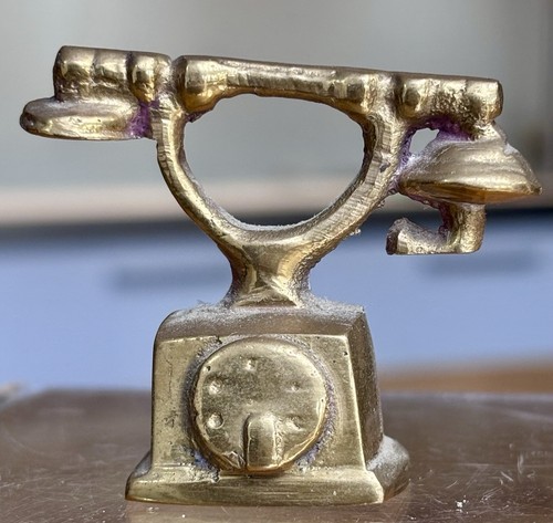 Vintage brass telephone - vintage,