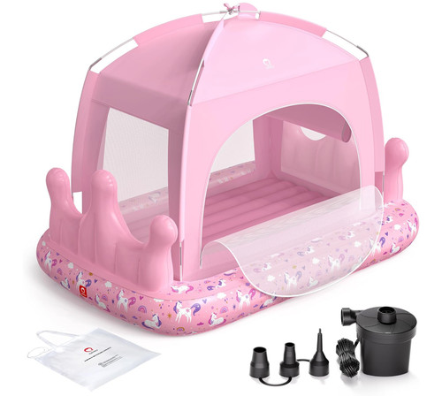 Pink princess inflatable - princess, bed