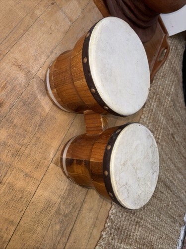 Handmade wooden bongo drums - handmade,