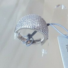 Stella Picciotto 925 Sterling Silver Bombe Pave Ring Size 7 Cubic Zircon NWT