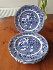 6  W. ADAMS & SONS STAFFORDSHIRE WILLOW PATTERN  SIDE PLATES c1891 - early 1900s