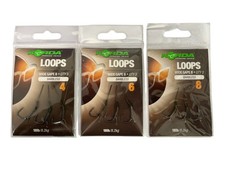 Korda DF Carp Fishing Wide Gape BARBLESS Loop Rigs