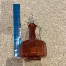 Cranberry glass wine decanter