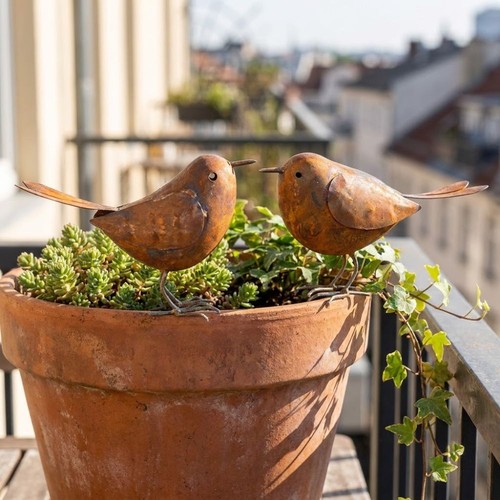 Rustic metal bird sculptures - rustic,