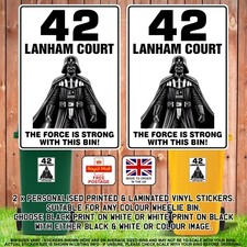 2 x Wheelie Bin Number Name