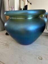 Tiffany QUEZAL Favrile Aurene Iridescent glass bowl vase Huge Size Signed
