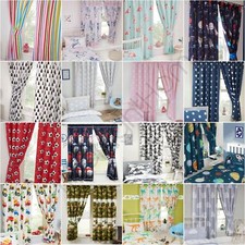 KIDS CURTAINS BOYS GIRLS 54" & 72" - DINOSAUR UNICORN STARS CAMO FOOTBALL CLOUDS