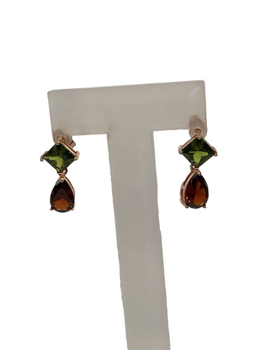 Maroon and green stud - stud, earrings
