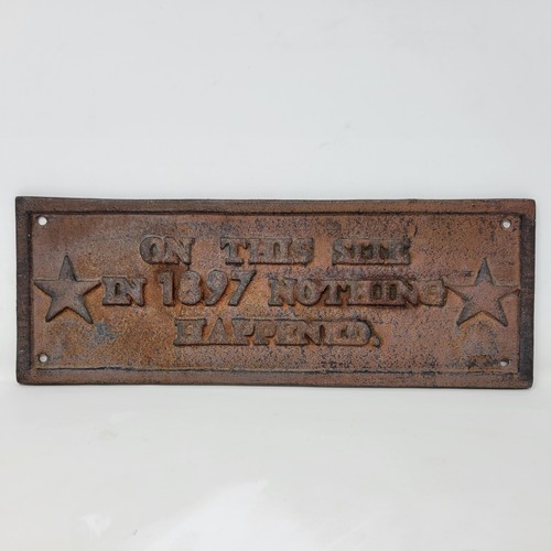 Rustic cast iron plaque - iron,