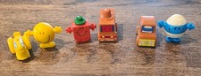 6 x Vintage Pencil Toppers Mr Men  Happy Bump Strong Vehicles Retro
