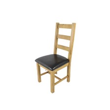 Solid Oak Ladder Back Dining Chairs - Traditional Wood Design