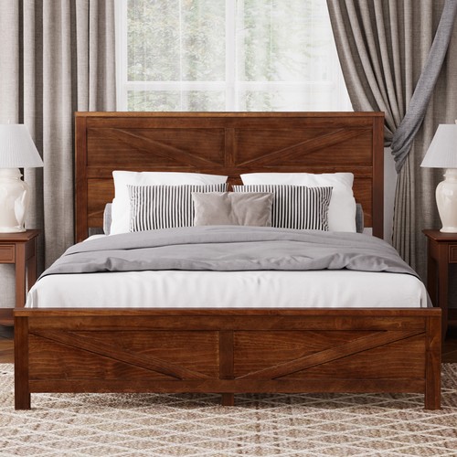 Rustic queen size - bed, frame