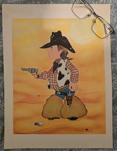 1970 print cowboy - 1970's, retro