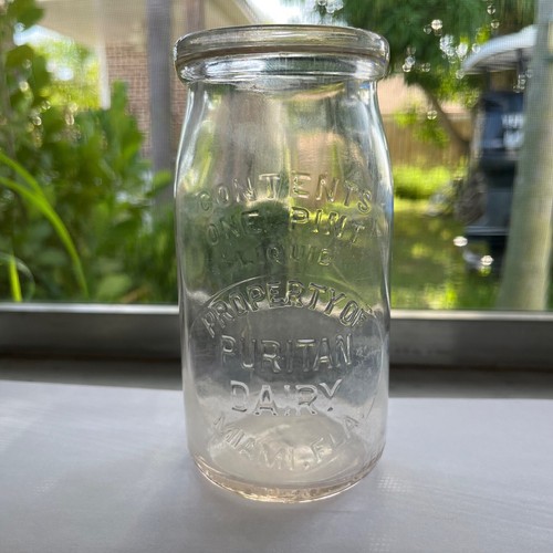 Old milk bottle purtan - bottle,