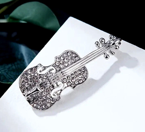Silver colour violin shape - silver,