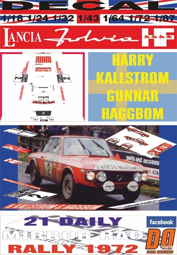 Decal lancia fulvia 6 - fulvia, 1.6