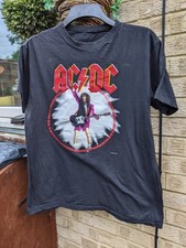 Used Mens AC/DC T-shirt Size Large - Graphic Print On Black