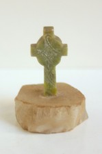 Vintage Irish  Connemara Marble Celtic Cross Ornament 