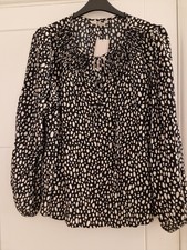 Tu Ladies Black & White Blouse