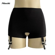 Alacki Crotchless Garter Panty Girdle with 6 Straps Suspender Belt (S~3XL)