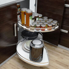 Corner Pull-Out Shelving Unit Swivel Twin Tray for Kitchen Cabinet 900mm-1000mm