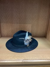 Hicks & Brown Ladies Suffolk Fedora Hat Black Gamebird Feather