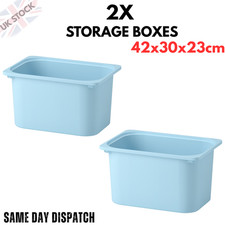 2× Light Blue Storage Boxes