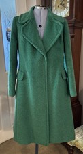 1950s Dereta London Green Wool, Cashmere, Mohair Mix Coat UK 10 Vintage Lined
