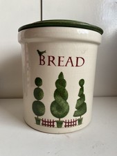 Vintage Cloverleaf T G Green Pottery Bread Crock Pot with Lid