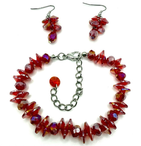 Ruby red faceted - faceted, crystal