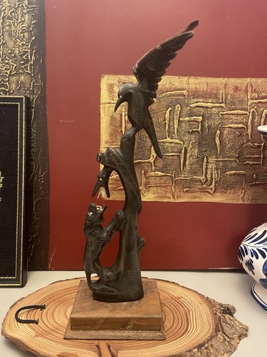 Vintage hand carved wood eagle - hand,