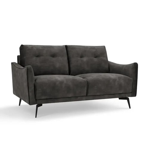 Steel grey velvet seater - steel,