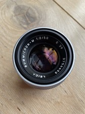Leica 50mm f/2 Summicron-M Silver Chrome 11816 Lens, Leica M, Manual Focus, V5