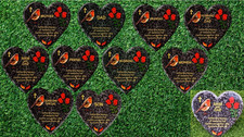 Heart grave plaque - grave, robin