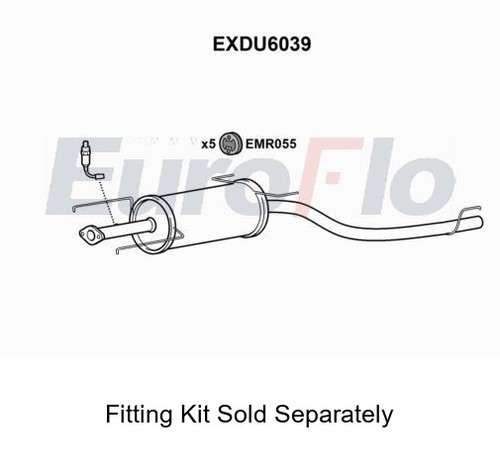Rear muffler silencer insert - rear,