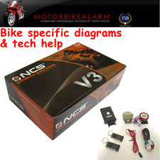 NCS V3 TALKING MOTORBIKE MOTORCYCLE ALARM & IMMOBILISER & REMOTE START HONDA