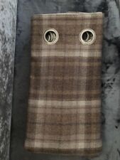 NEXT BURFORD Woven Check Eyelet  SINGLE / DOOR CURTAIN 135X229 CM (53x90" )