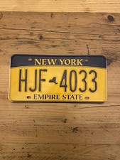 Vintage New York - Empire State - US Car License Plate HJF 4033